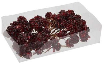 Bramen Besjes op draad doos 12* 6 st 16 mm stuks Rood Bramen Berry