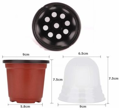 Startset 10 minikasje pot / set 10 potten;10 deksels en 10 labels Vensterbankkasjes Pot, kap en label