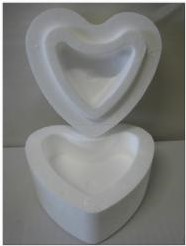 Styropor doos hart 13*13*8 cm piepschuim tempex isimo