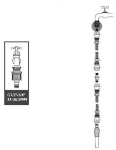 Tap Adapter Tuinslang - 1/2" - 3/4" direct op kraan aan te sluiten