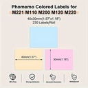 Thermische labels, PASTELBLAUW 40*30mm Stickers / rol 230labels tbv bv Phomemo M110. M220, M221
