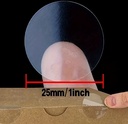 Thermische labels, TRANSPARANT ROND 25mm Stickers / rol 500 labels voor diverse merken Thermische printers