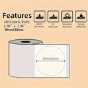 Thermische labels, WIT  ROND 50mm Stickers voor diverse printers/ rol 140 labels M110/M110S/M120/M200/M220/M221