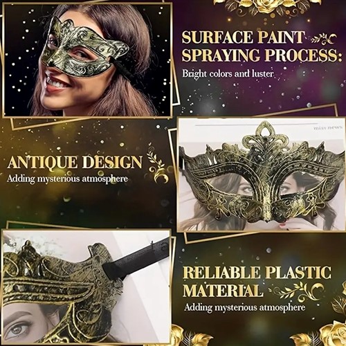 Venetiaans Masker Goud - Fantasieontwerp Voor Carnaval, Feest en Decoratie carnaval en carnavalsdecoraties