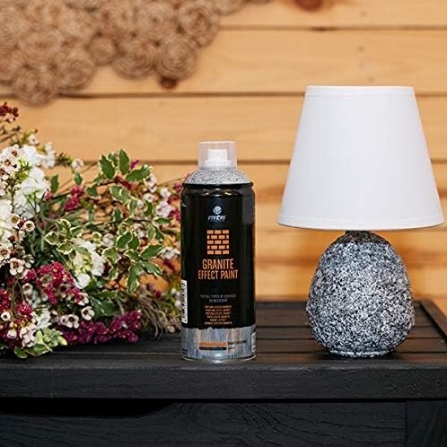 Verfspray Granieteffect  400 ML ZWART steenlook