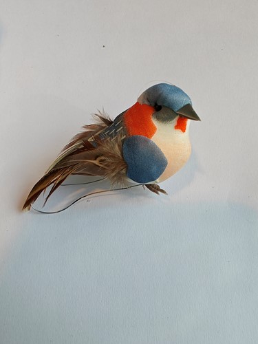 Vogeltjes Blauworanje tint op draad / st voor bloemschikken en decoratie