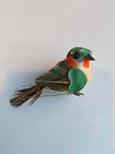 Vogeltjes Groentinten op draad / st voor bloemschikken en decoratie