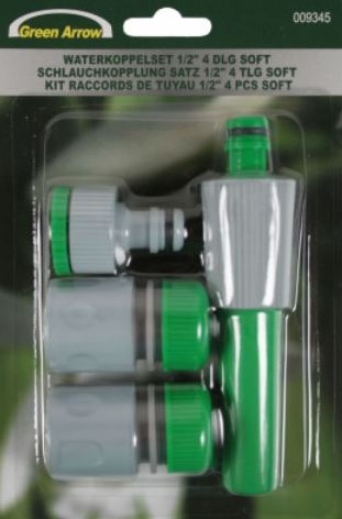 Waterkoppelingset Slang connector set 1/2 '4 stuks direct op kraan en slang aan te sluiten