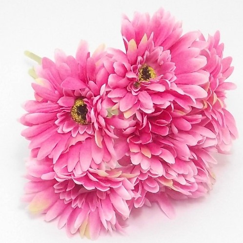 Zijden Gerbera bundel 7st Hot Pink 