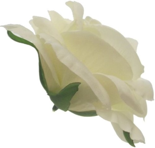 Zijden Rozen SINGLE ROSE FLOWER HEAD IVORY X 12 st Goedkoopje ROSE FLOWER HEAD
