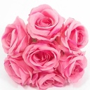 Zijdenroos Large roosbundel 7 stuks DarkPink 