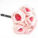Zijdenroos Large roosbundel 7 stuks Licht Pink/Pink 
