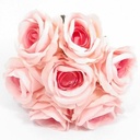 Zijdenroos Large roosbundel 7 stuks Licht Pink/Pink 