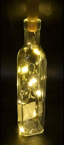 LED fleskurk warmwit "kurk" met 8 micro-LED lichtketting 80cm Ledlichtjes