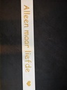 Off White / Ivory 70 mm met goud opdruk ca. 80 cm Bedrukt lint