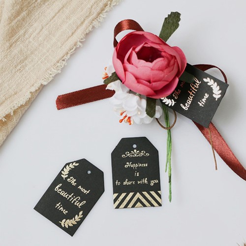 Luxe Labels Zwart met goud opdrukHappiness is to share 48st 