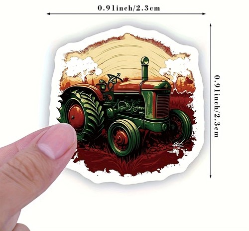 Sluitstickers 500 Labels afbeelding foto Trekkers Tractor beloning 2,5 cm rond Etiket Sluitsticker