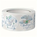 Sluitstickers 500 Labels Baby Blauw groen grijs Olifantje Etiket Sluitsticker