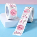 Sluitstickers 500 Labels BabyGirl Olifantje Etiket Sluitsticker