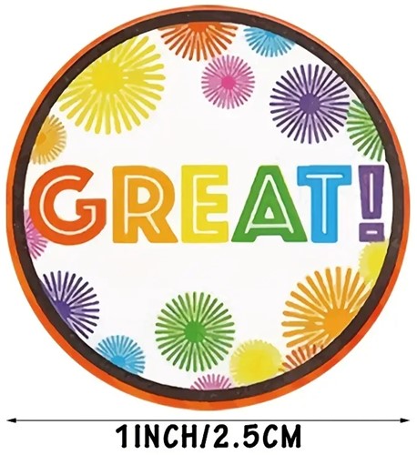 Sluitstickers 500 Labels beloningsticker Beloningstimulans 2,5 cm rond Etiket Sluitsticker