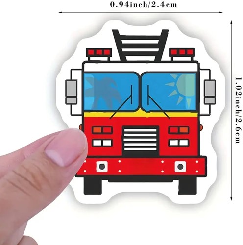 Sluitstickers 500 Labels Brandweerauto Brandweerwagen beloning 2,5 cm rond Etiket Sluitsticker