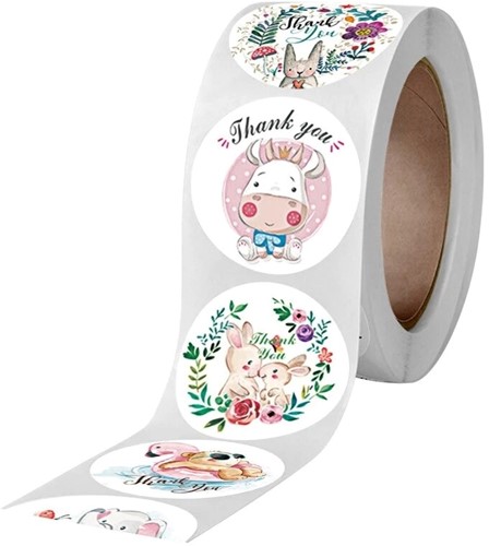 Sluitstickers 500 Labels Dieren, beloning 2,5 cm rond Etiket Sluitsticker