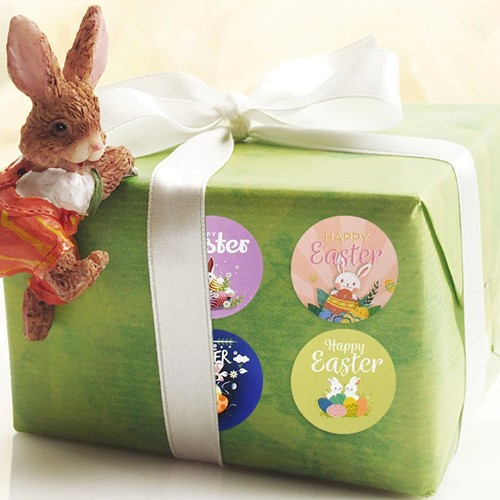 Sluitstickers 500 Labels Easter, Pasen,Voorjaar 2,5 cm rond Z01 Etiket Sluitsticker