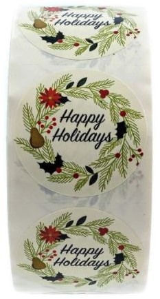 Sluitstickers 500 Labels Kerstetiketten Happy Holiday Kerst sluitsticker