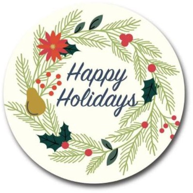 Sluitstickers 500 Labels Kerstetiketten Happy Holiday Kerst sluitsticker