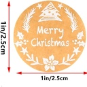 Sluitstickers 500 Labels Kerstetiketten Kraft Merry Christmas Kerst sluitsticker