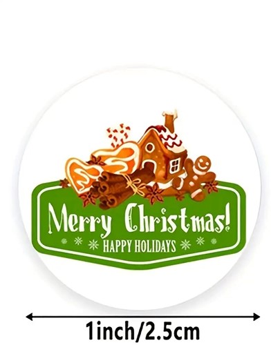 Sluitstickers 500 Labels Kerstetiketten Merry Christmas Happy Holiday HT15079 Kerst sluitsticker