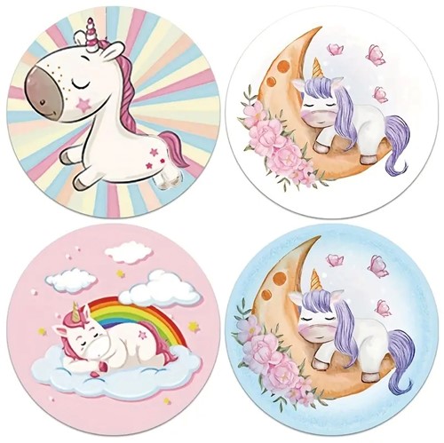 Sluitstickers 500 Labels Rol Beloningsticker Unicorn Regenboog Etiket Sluitsticker