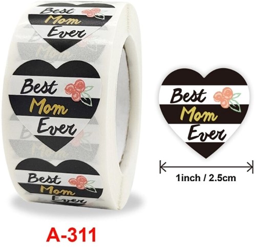 Sluitstickers 500 Labels Rol Best Mom Ever Etiket Sluitsticker