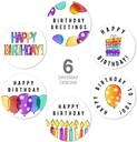 Sluitstickers 500 Labels Rol Happy Birthday ballonnen kaarsjes rol etiketten met verschillende soorten