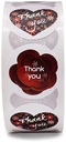 Sluitstickers 500 Labels Rol Harten en Rode 3d Bloemen Etiket Sluitsticker