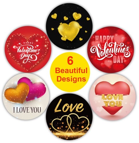 Sluitstickers 500 Labels Rol Love & Valentine Etiket Sluitsticker