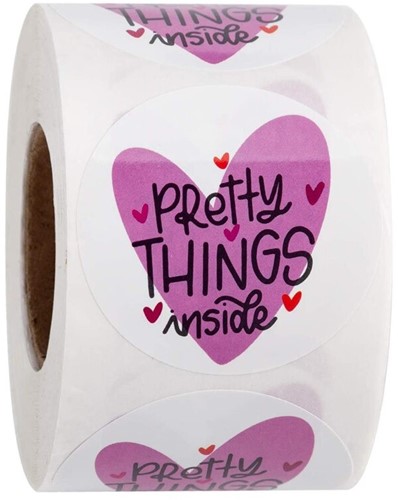 Sluitstickers 500 Labels Rol Pretty Things Inside Etiket Sluitsticker