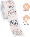 Sluitstickers 500 Labels Rol Thank you Rose Rosegold rol kraft etiketten