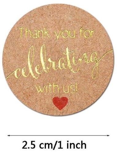 Sluitstickers 500 Labels Thank You for Celebrating with US Kerst sluitsticker