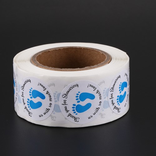 Sluitstickers 500 Labels Thanks for showering BabyBoy Etiket Sluitsticker