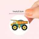 Sluitstickers 500 Labels Trekkers Tractor en Grondverzet beloning 2,5 cm rond Sluitsticker