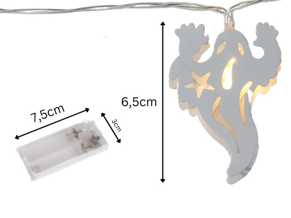 Halloween LED Slinger Spookjes Lichtketting 2 Meter 10 Lampjes