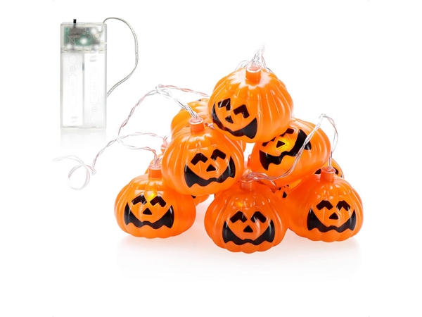 Halloween LED Slinger Pompoentjes 5.5*6.5cm Lichtketting 2 Meter 10 Lampjes