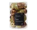 Kersthangers Glas Eikelvorm Espresso 4 cm Set van 12