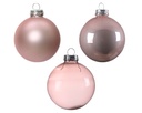 Kerstballen Glas Poederroze 7 cm Set van 21