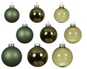 Kerstballen Glas Rozemarijngroen 7cm Set van 21