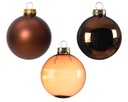 Kerstballen Glas Espresso 7 cm Set van 21