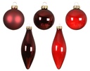 Kerstballen Glas Ossenbloed Mix Set van 10