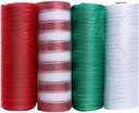 Decomesh Deco mesh Metalic  WIT ZILVERDRAAD Decomesh 26 cm br 10 yard/9 m