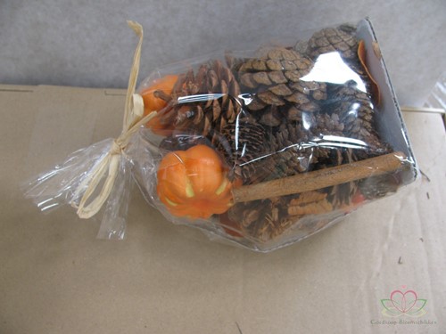 herfstmix dennenappel deco mix Naturel/Oranje 
